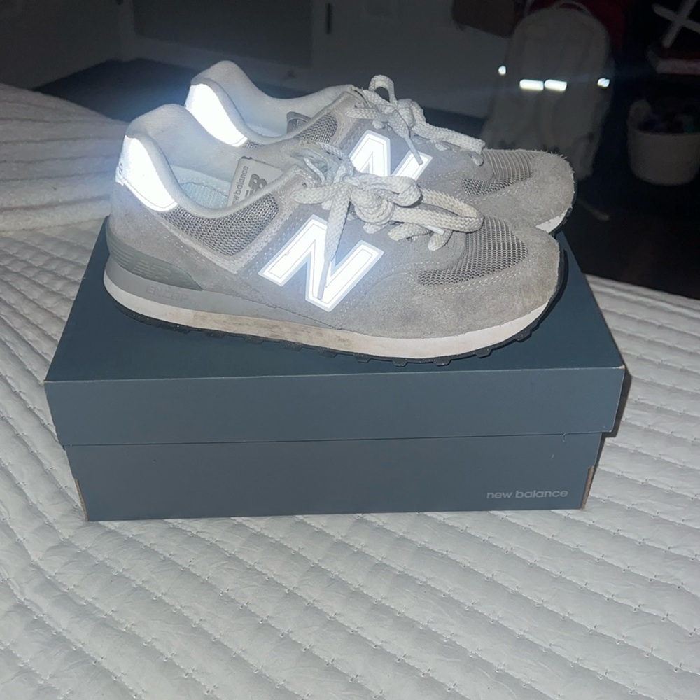New Balance 574- Grey and White- size 7.5